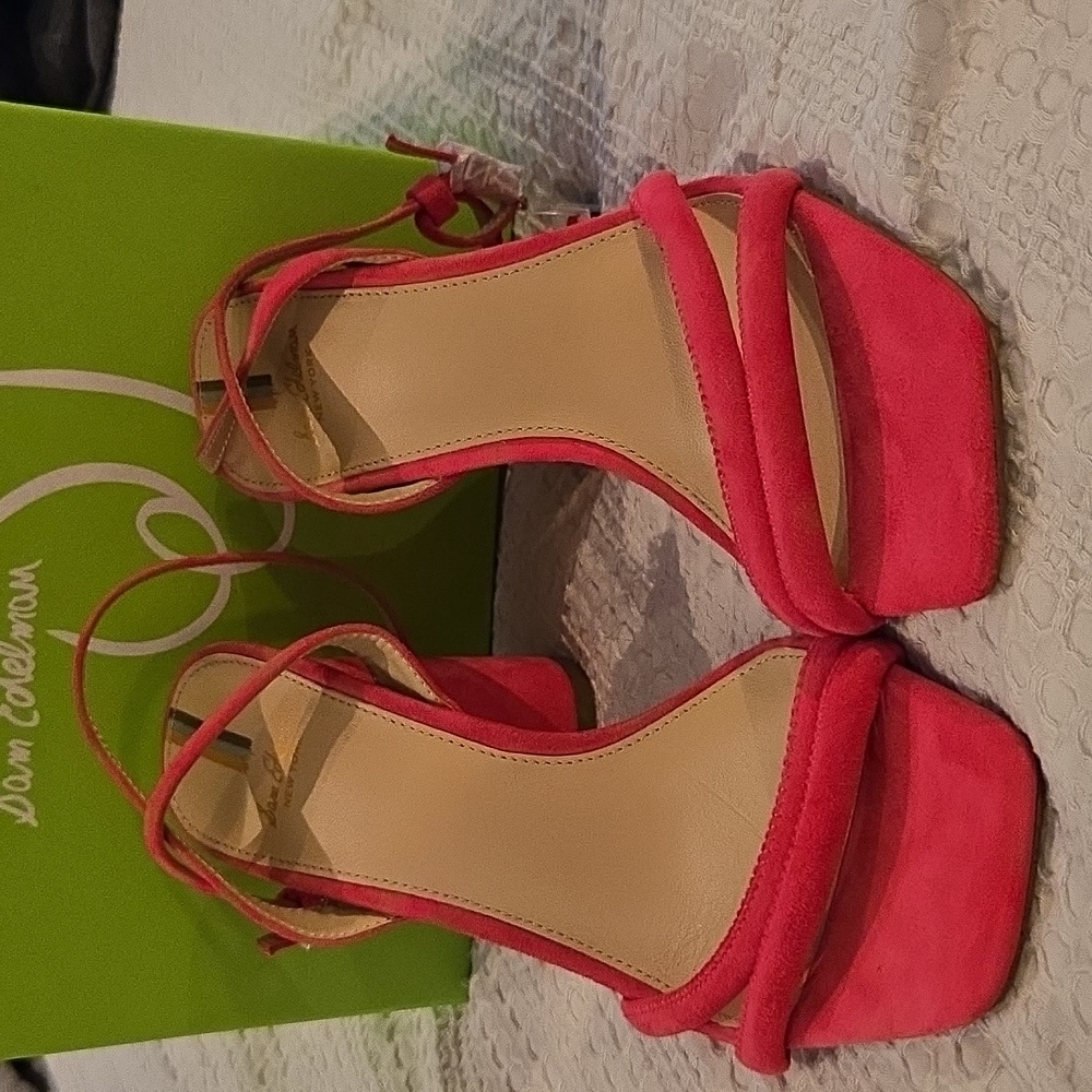 Sam Edelman Kia Suede Sandal Dahlia Pink 8M New - Picture 5 of 5